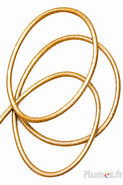 Laccio in cuoio - spessore 3 mm - dorato